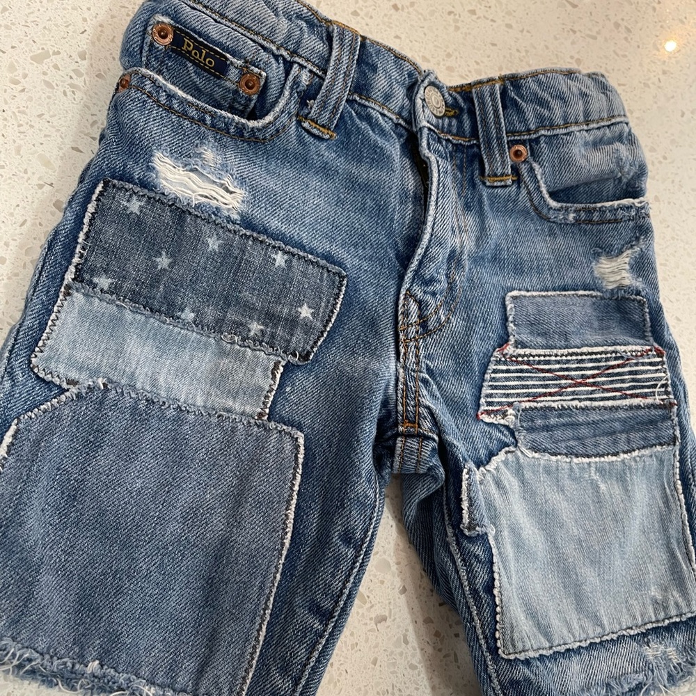 Polo Ralph Lauren Patchwork distressed 4t jean shorts